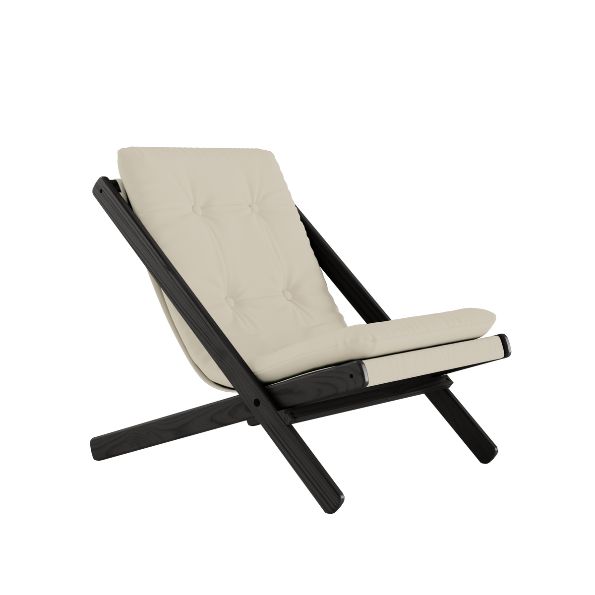 BOOGIE NOIR LAQUÉ HÊTRE AVEC MATELAS BOOGIE BEIGE