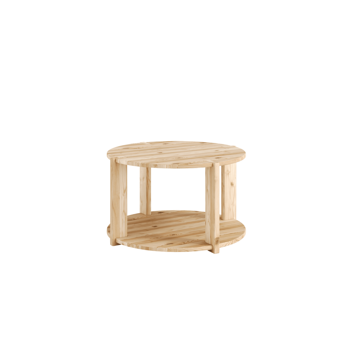 TUCK COFFEE TABLE RAW ROUND W. BIG STORAGE RAW