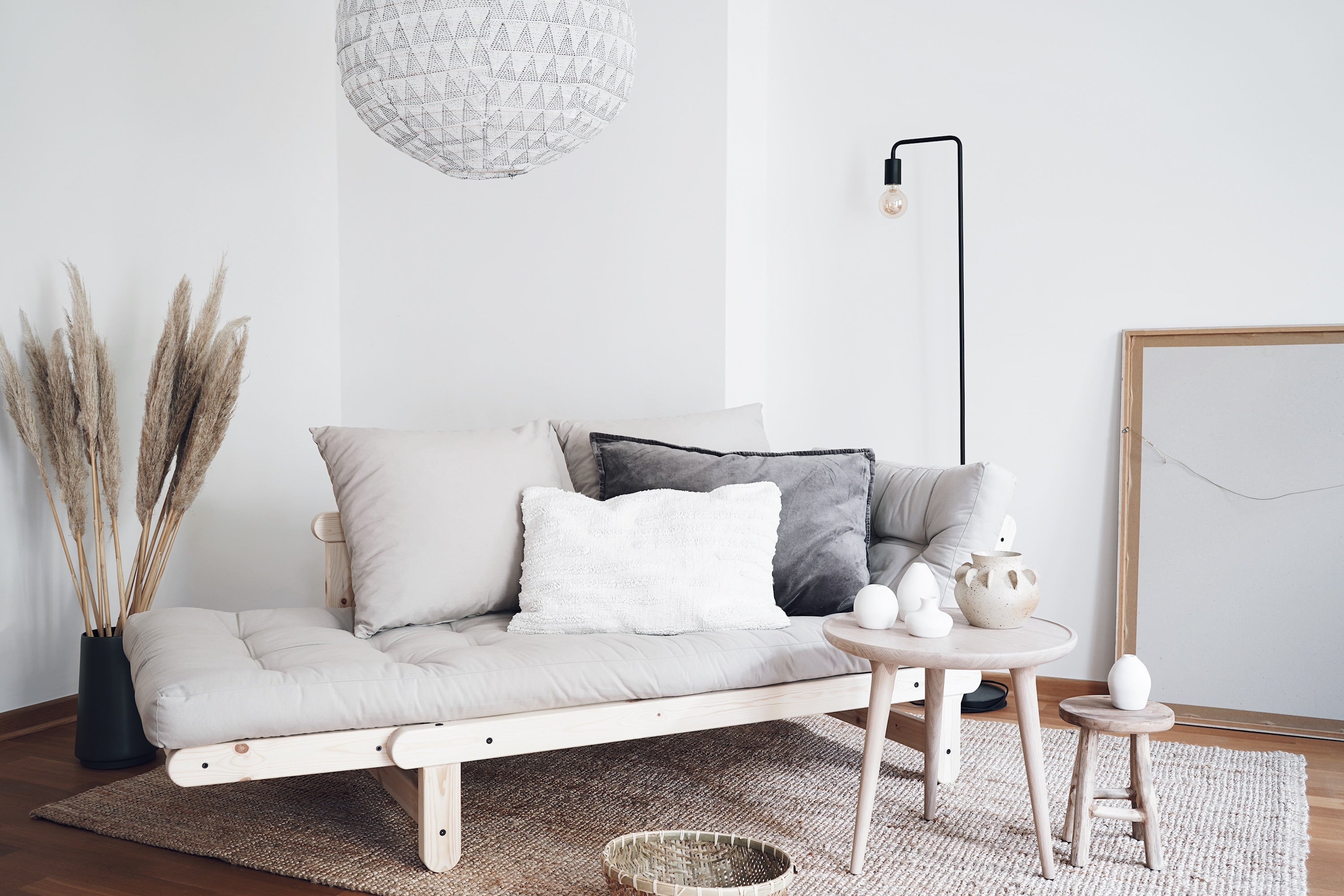 ENSEMBLE BEAT LAQUÉ TRANSPARENT AVEC MATELAS BEAT BEIGE