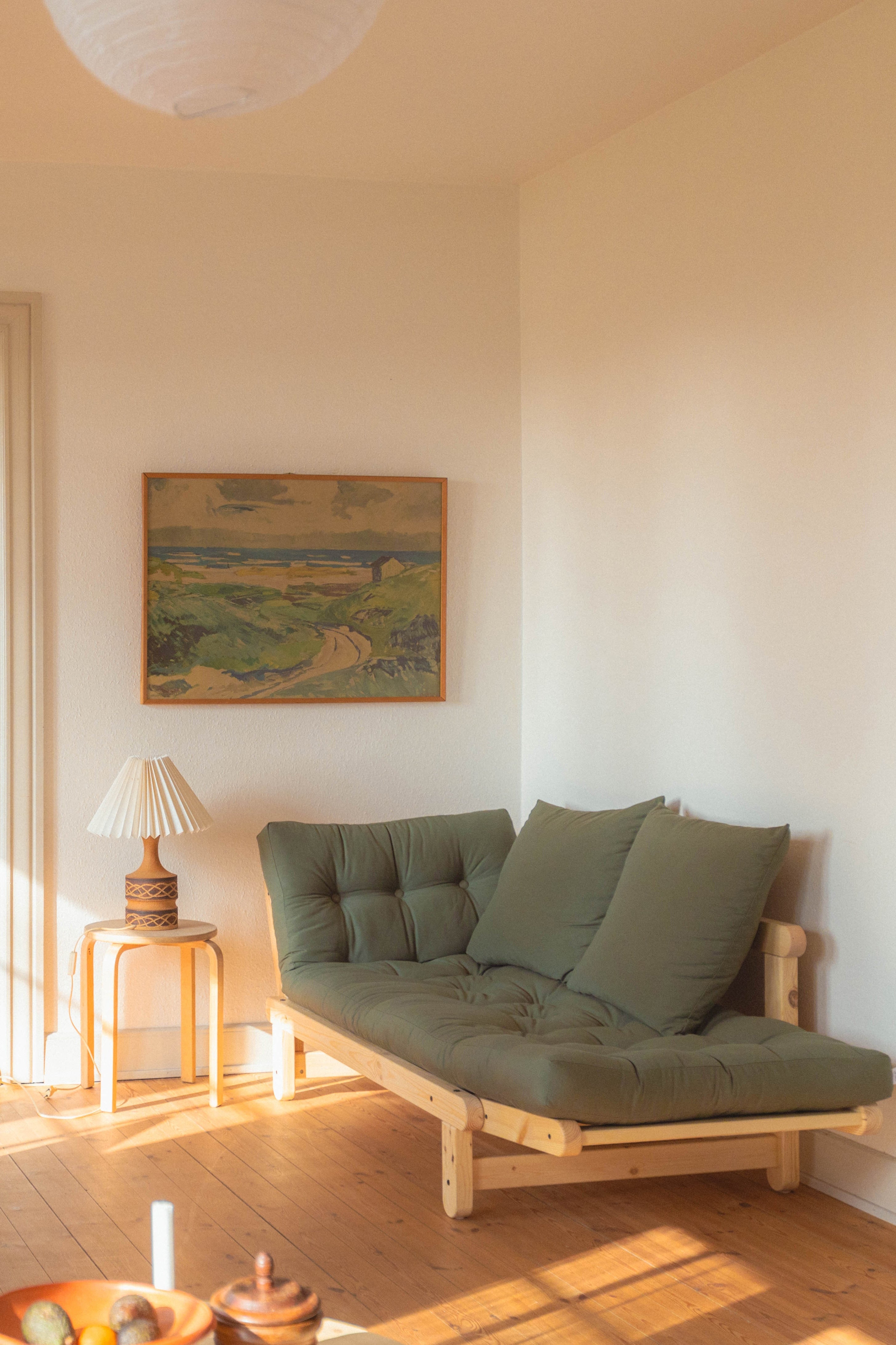 BEAT CLEAR LACQUERED W. BEAT MATTRESS SET WHEAT BEIGE