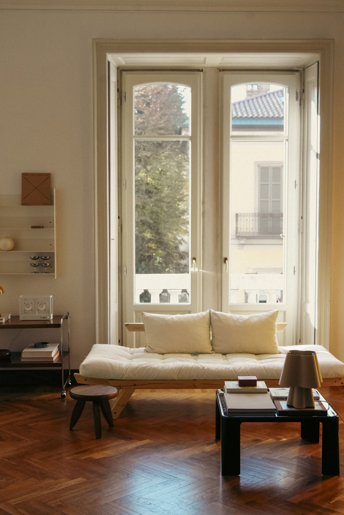 BEBOP CLEAR LACQUERED W. 4-LAYER MIXED MATTRESS NAVY