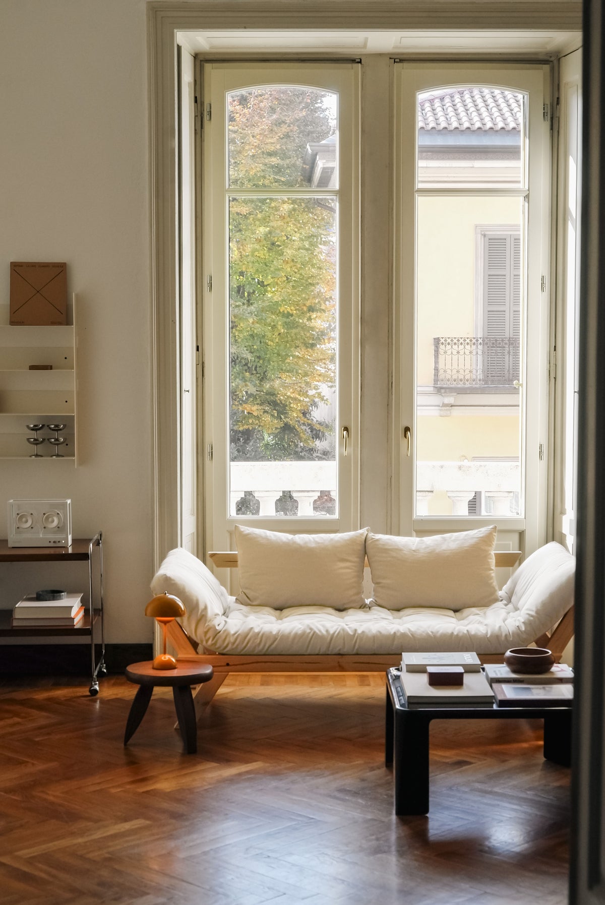 BEBOP CLEAR LACQUERED W. 4-LAYER MIXED MATTRESS MOCCA