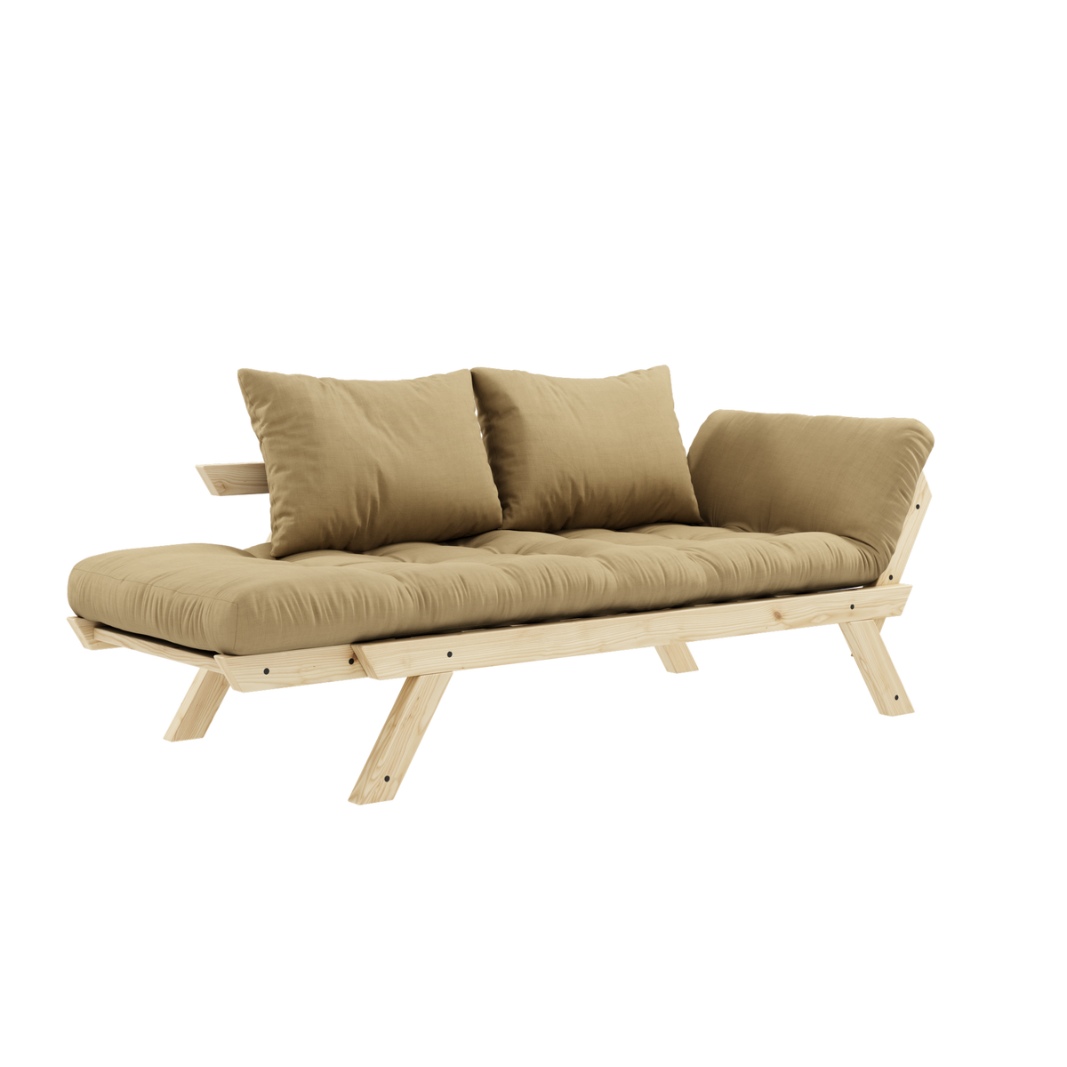 BEBOP CLEAR LACQUERED W. 4-LAYER MIXED MATTRESS WHEAT BEIGE
