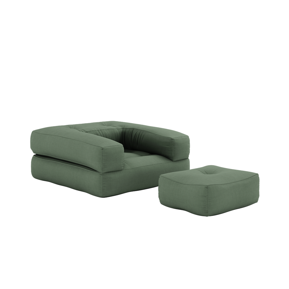 FAUTEUIL CUBE VERT OLIVE