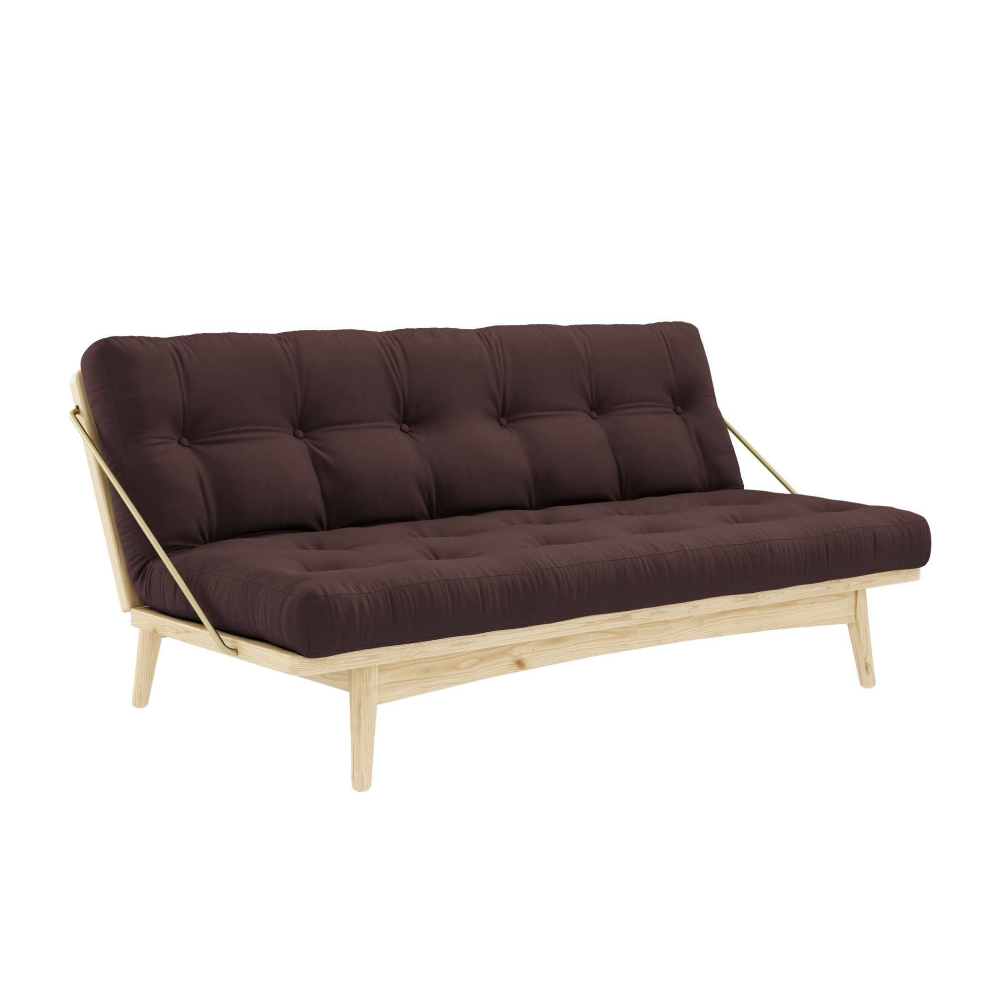 FOLK CLEAR LACQUERED W. 5-LAYER MIXED MATTRESS BROWN