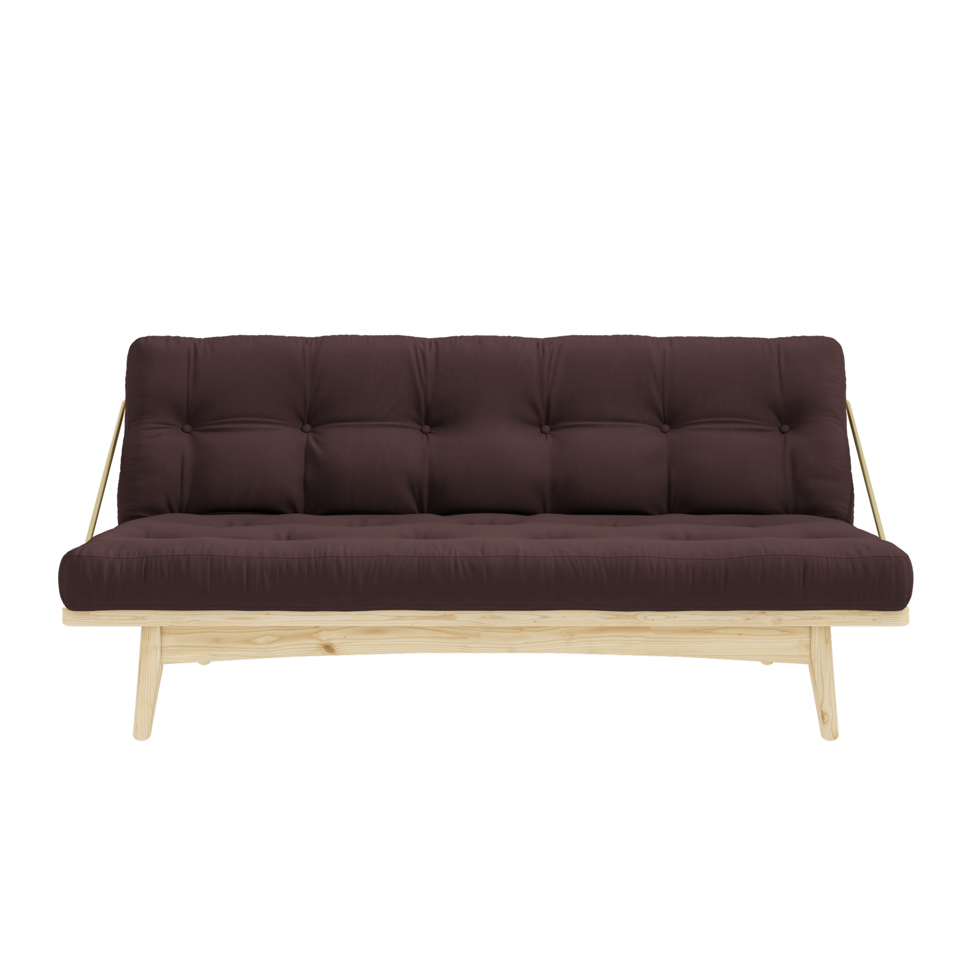 FOLK CLEAR LACQUERED W. 5-LAYER MIXED MATTRESS BROWN