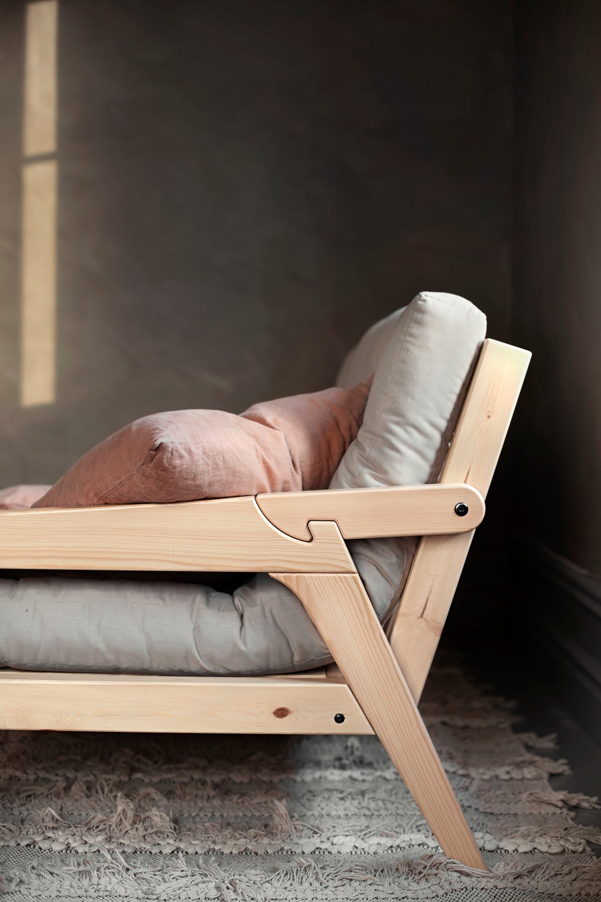 GRAB CLEAR LACQUERED W. 5-LAYER MIXED MATTRESS PETROL BLUE
