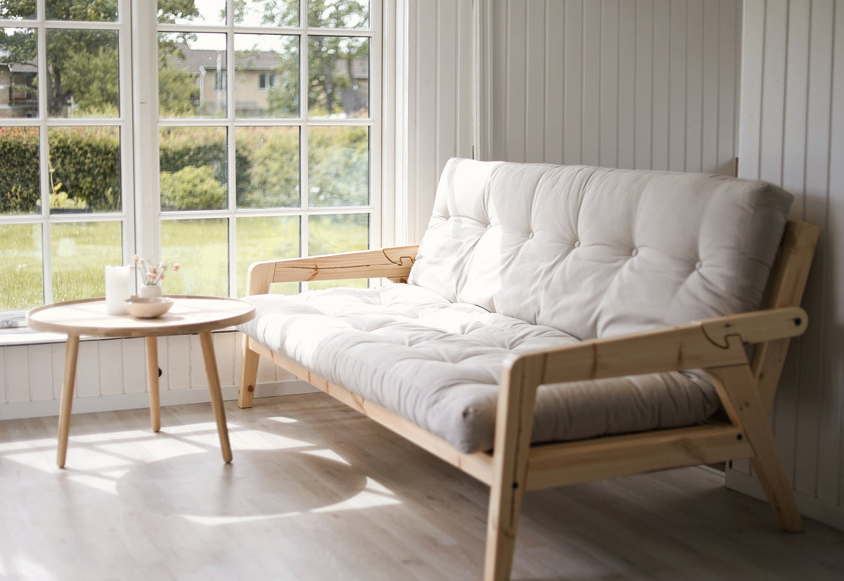 GRAB CAROB BROWN LACQUERED W. 5-LAYER MIXED MATTRESS CLAY BROWN