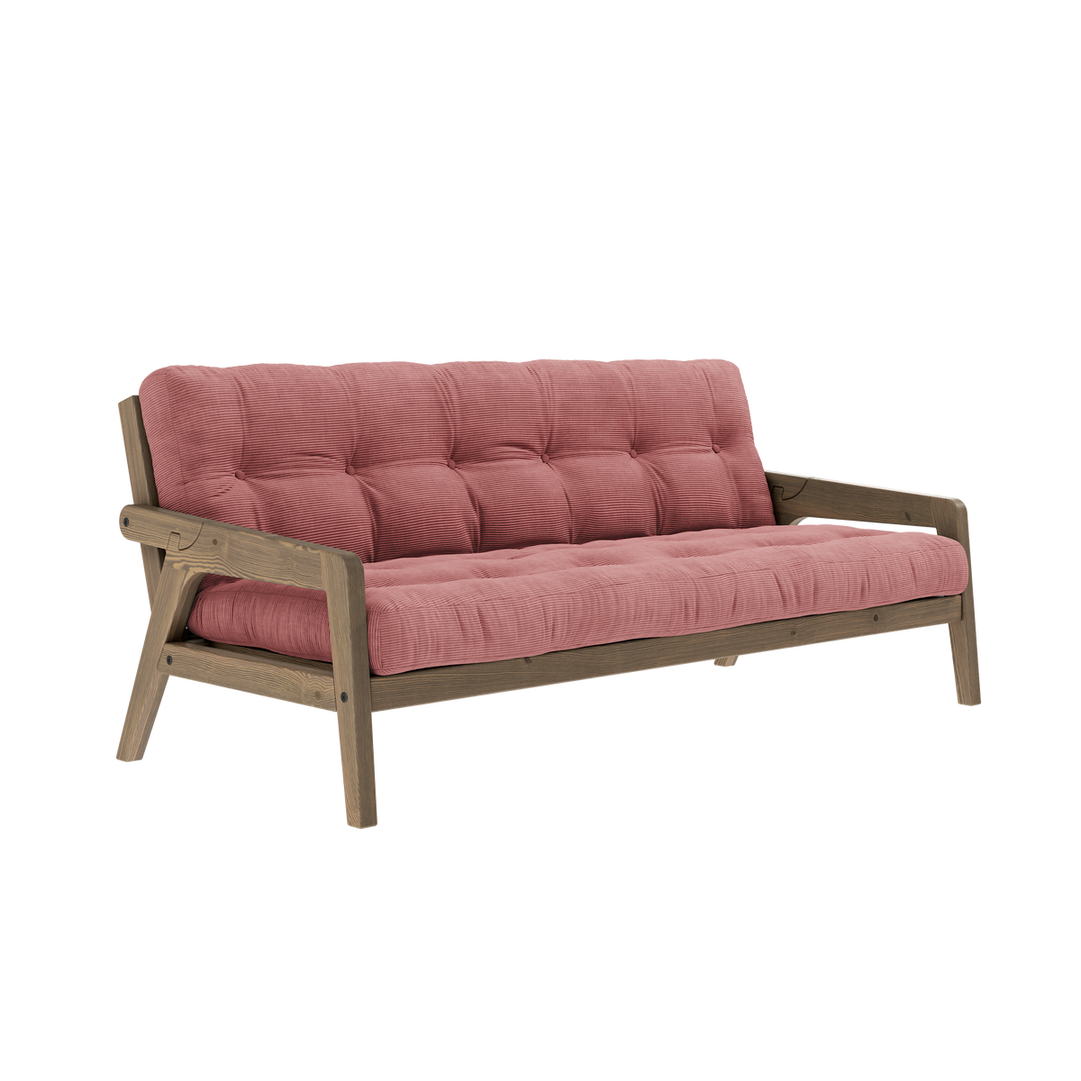 GRAB CAROB BROWN LACQUERED W. 5-LAYER MIXED MATTRESS SORBET PINK
