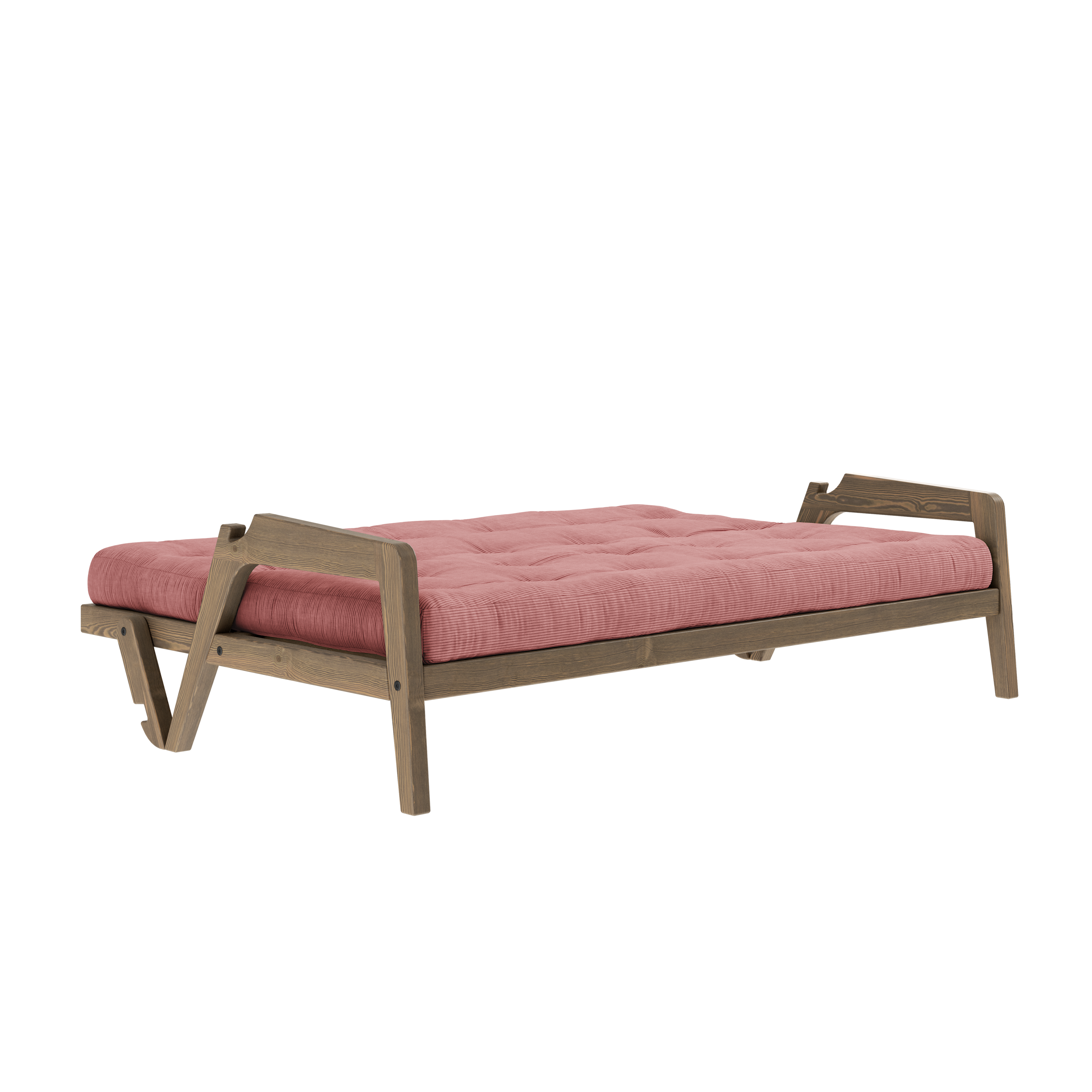 GRAB CAROB BROWN LACQUERED W. 5-LAYER MIXED MATTRESS SORBET PINK