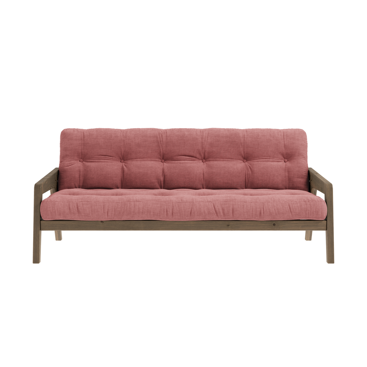 GRAB CAROB BROWN LACQUERED W. 5-LAYER MIXED MATTRESS SORBET PINK