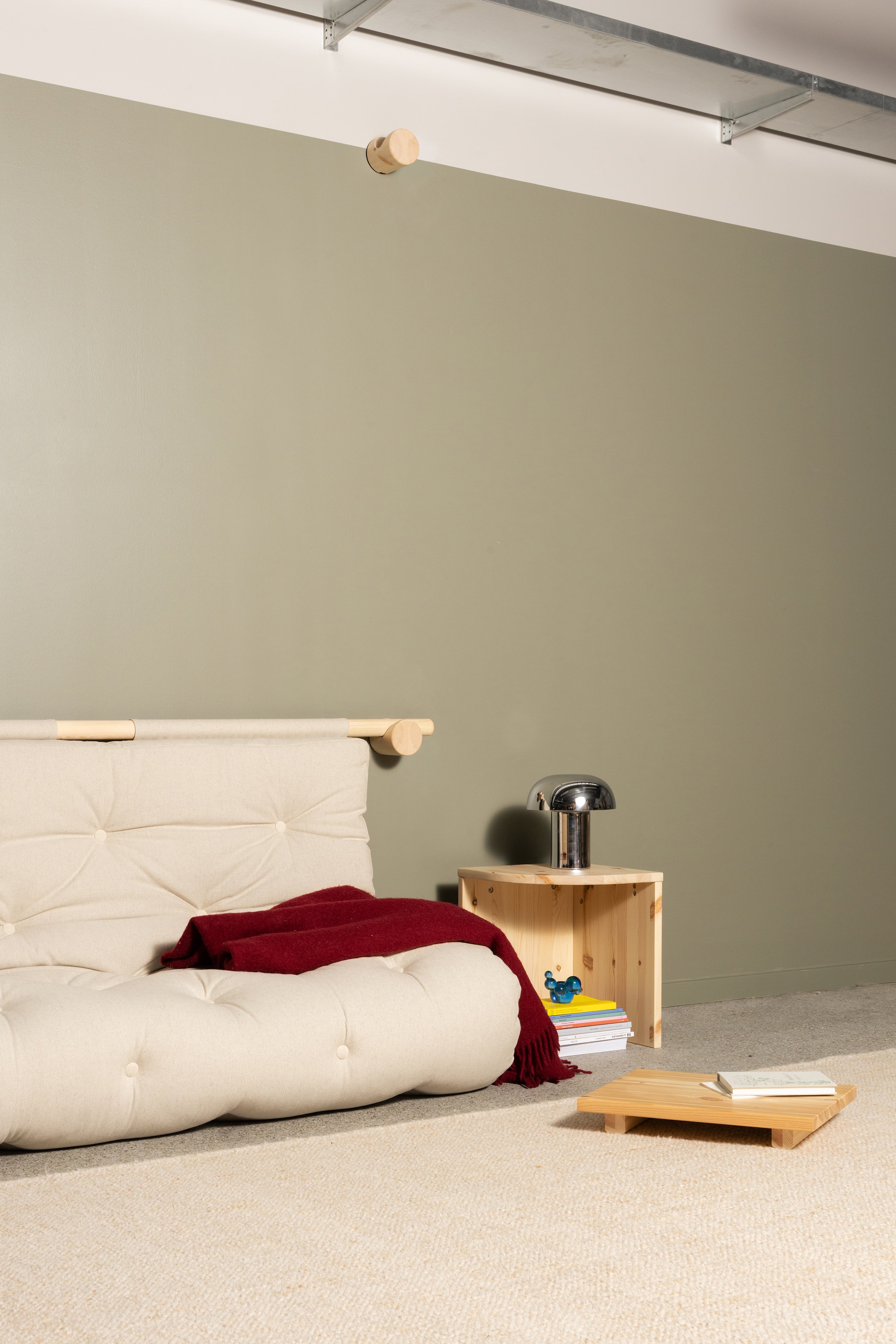 HOOKED RAW 135 x 200 W. BRAVO MATTRESS OLIVE GREEN