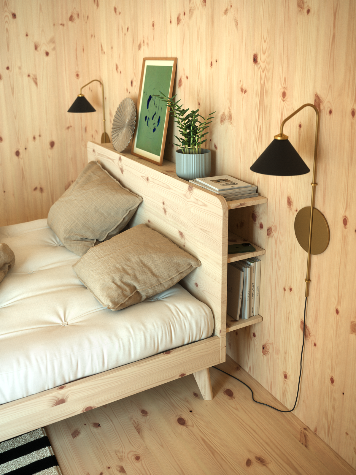 RETREAT BED CAROB BROWN 180 X 200