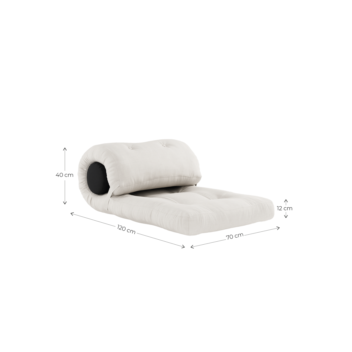 WRAP WHEAT BEIGE W. 1 CUSHION DARK GREY