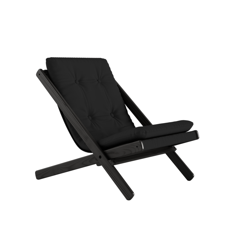 BOOGIE BLACK LACQUERED BEECH W. BOOGIE MATTRESS DARK GREY