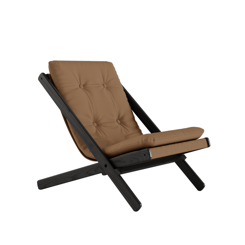 BOOGIE NOIR LAQUÉ HÊTRE AVEC MATELAS BOOGIE MATT MOCCA