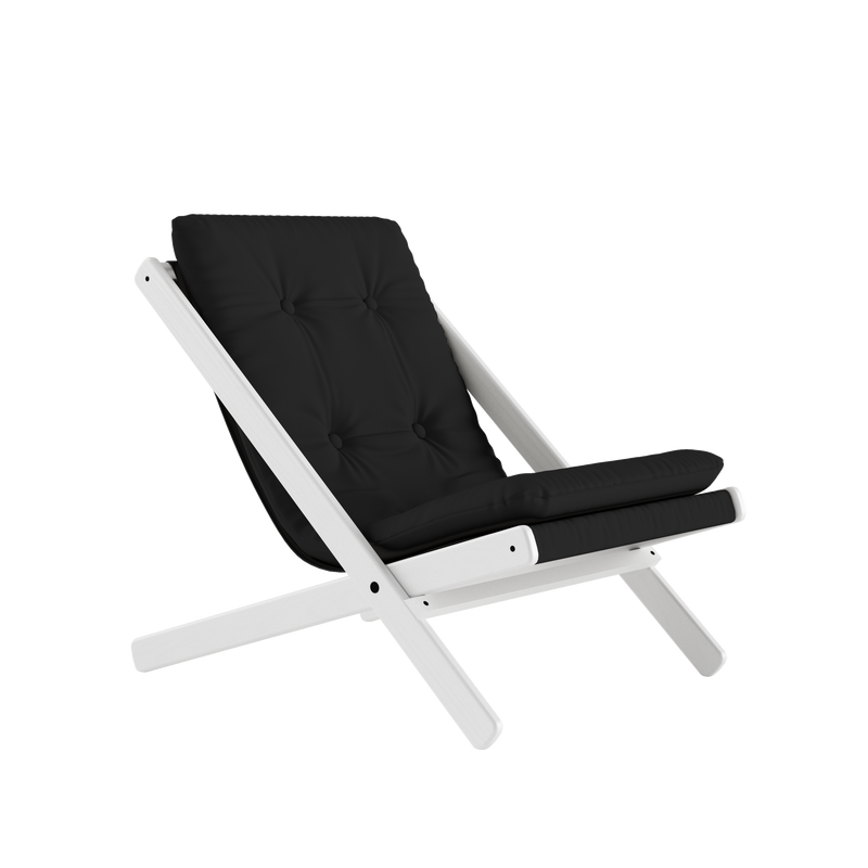 BOOGIE WHITE LACQUERED BEECH W. BOOGIE MATTRESS DARK GREY