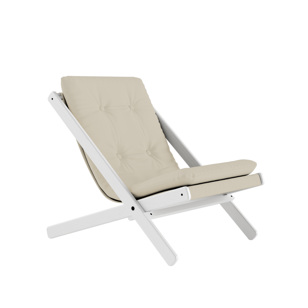 BOOGIE BLANC LAQUÉ HÊTRE AVEC MATELAS BOOGIE MAT BEIGE