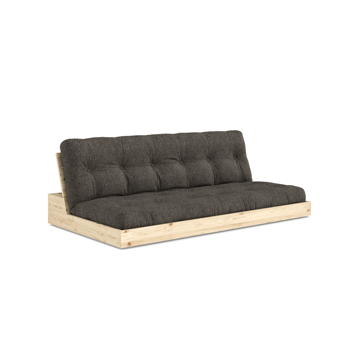 BASE CLEAR LACQUERED W. 5-LAYER MIXED MATTRESS MELLOW BROWN