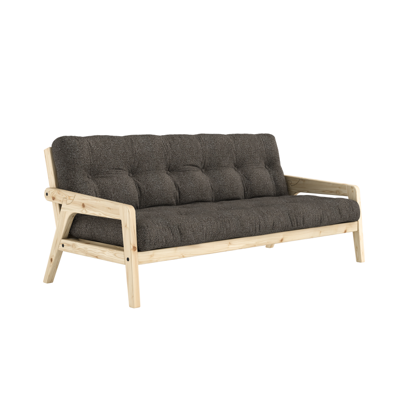 GRAB CLEAR LACQUERED W. 5-LAYER MIXED MATTRESS MELLOW BROWN