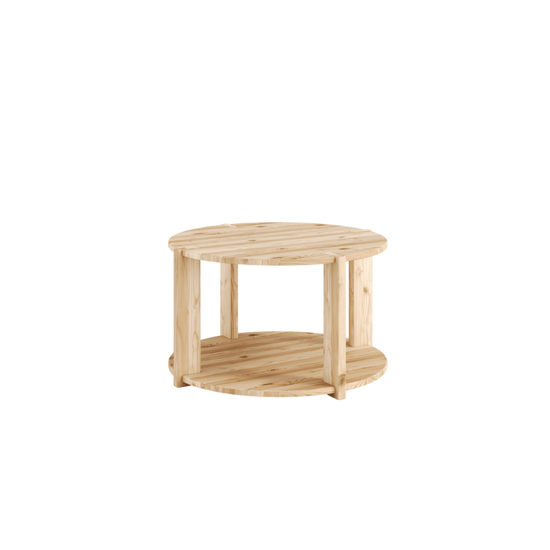 TUCK COFFEE TABLE RAW ROUND W. BIG STORAGE RAW