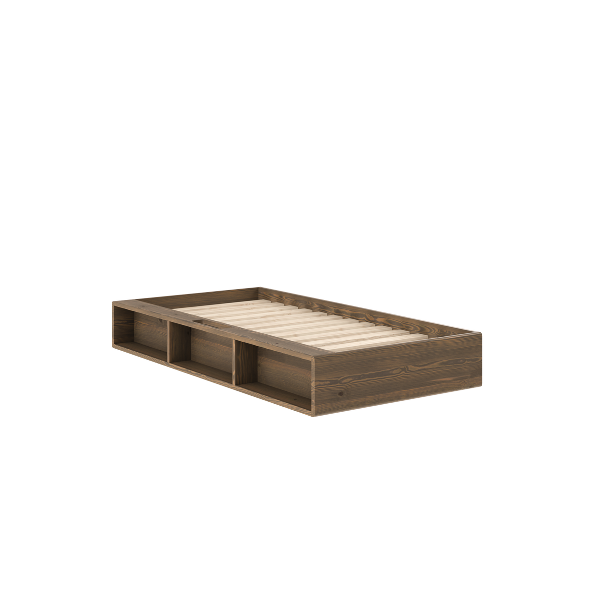 ZIGGY BED CAROB BROWN LACQUERED 90 X 200