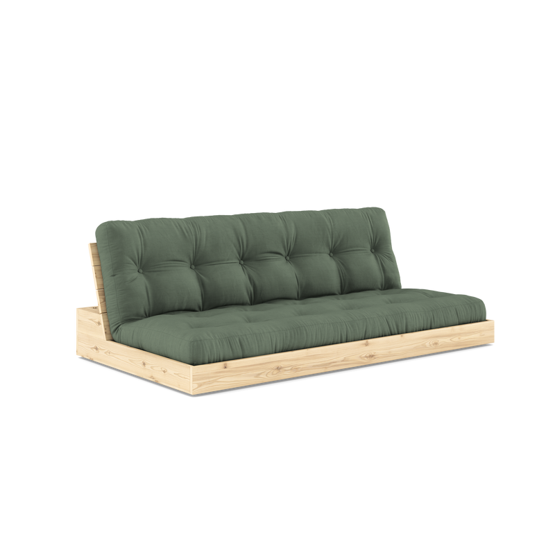 BASE CLEAR LACQUERED W. 5-LAYER MIXED MATTRESS OLIVE GREEN