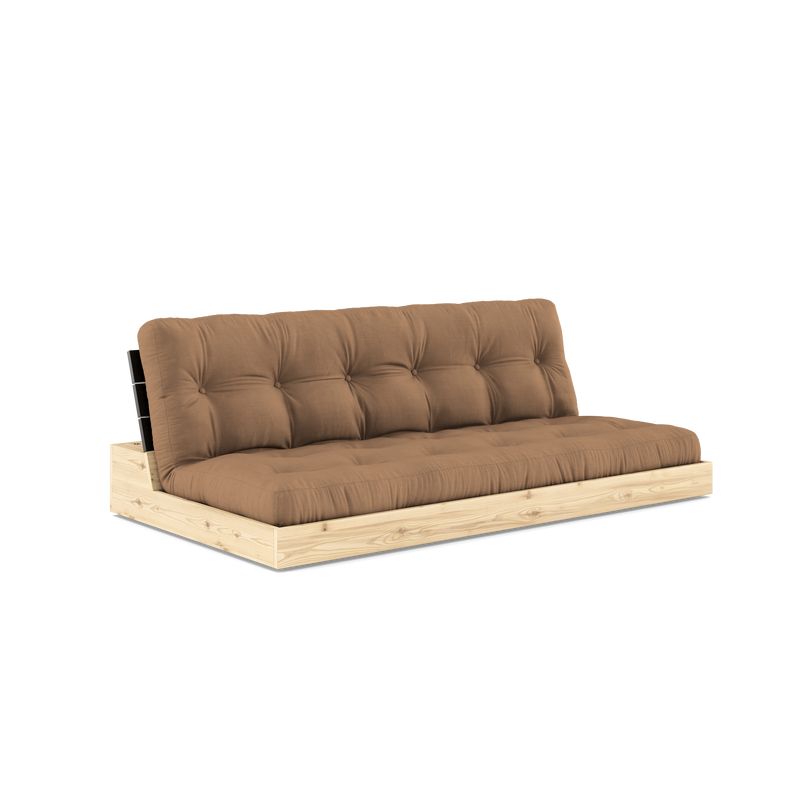 BASE BLACK NIGHT LACQUERED W. 5-LAYER MIXED MATTRESS MOCCA