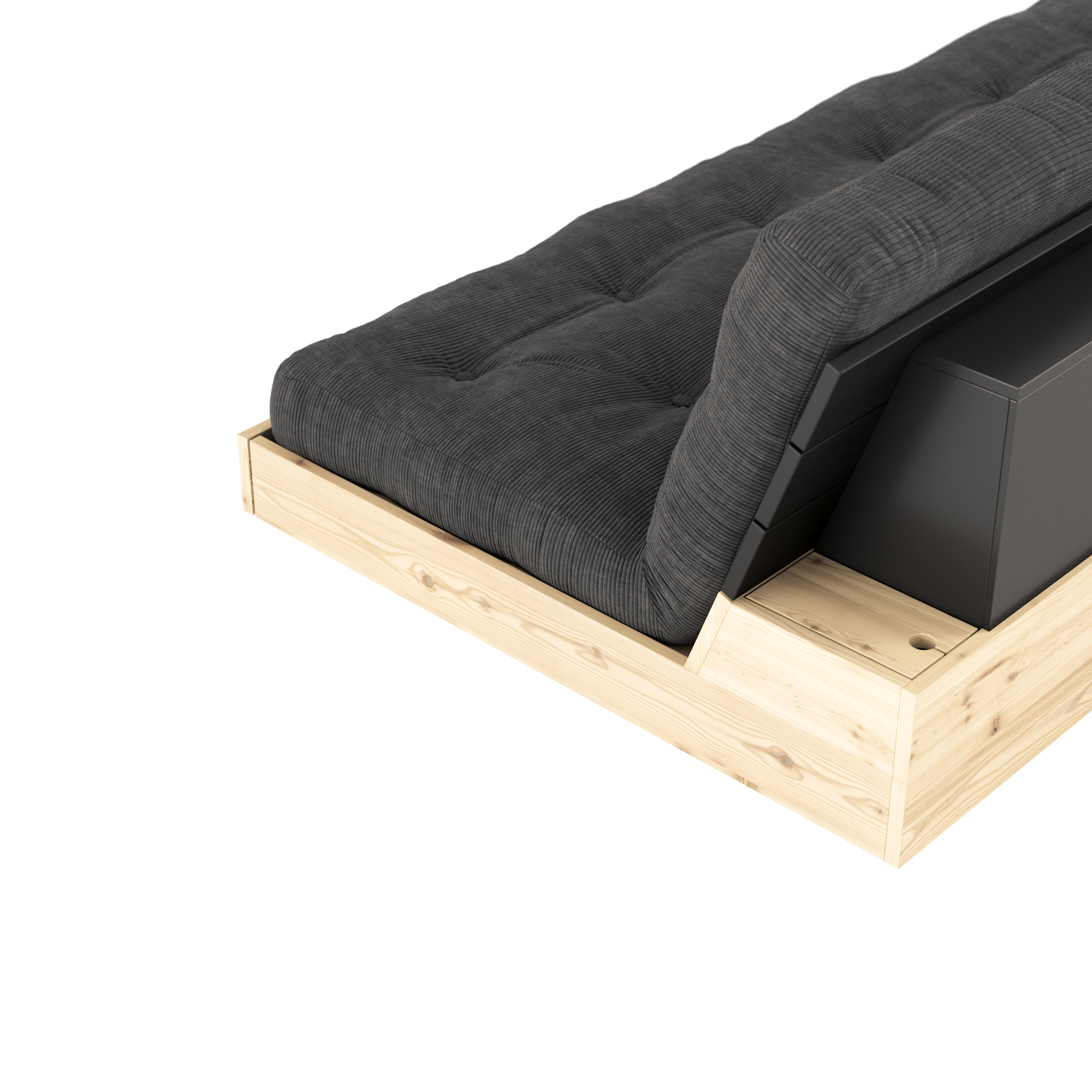 BASE CLEAR LACQUERED W. 5-LAYER MIXED MATTRESS RUBY RED