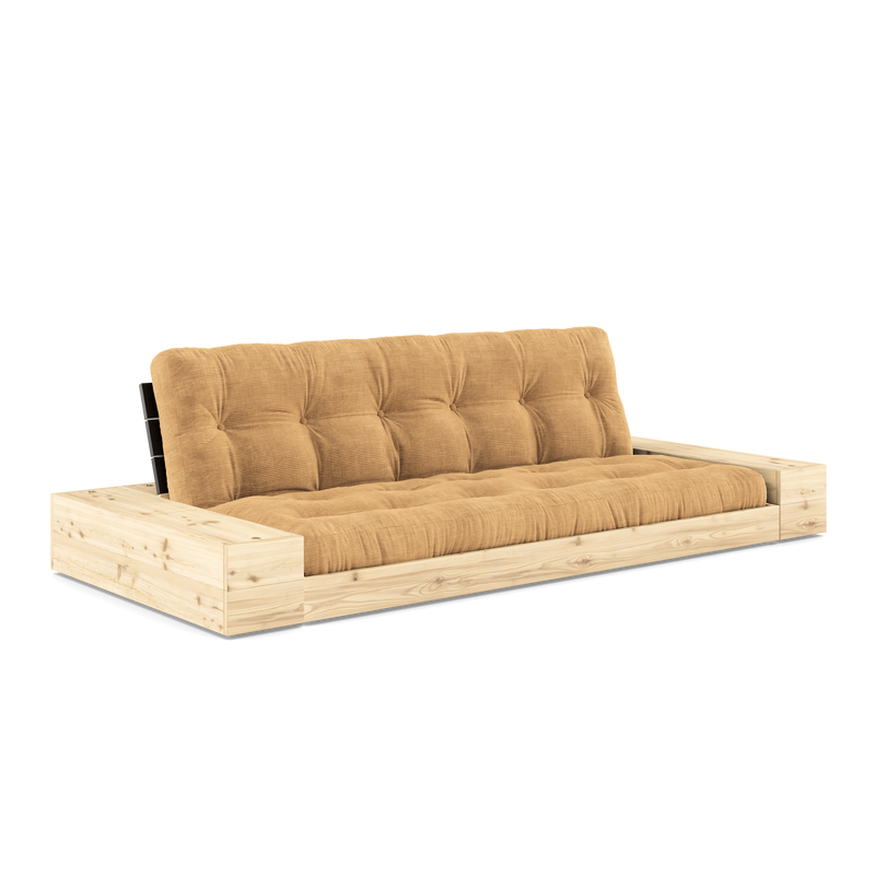 BASE BLACK NIGHT LACQUERED W. 2 SIDEBOXES CLEAR W. 5-LAYER MIXED MATTRESS FUDGE BROWN
