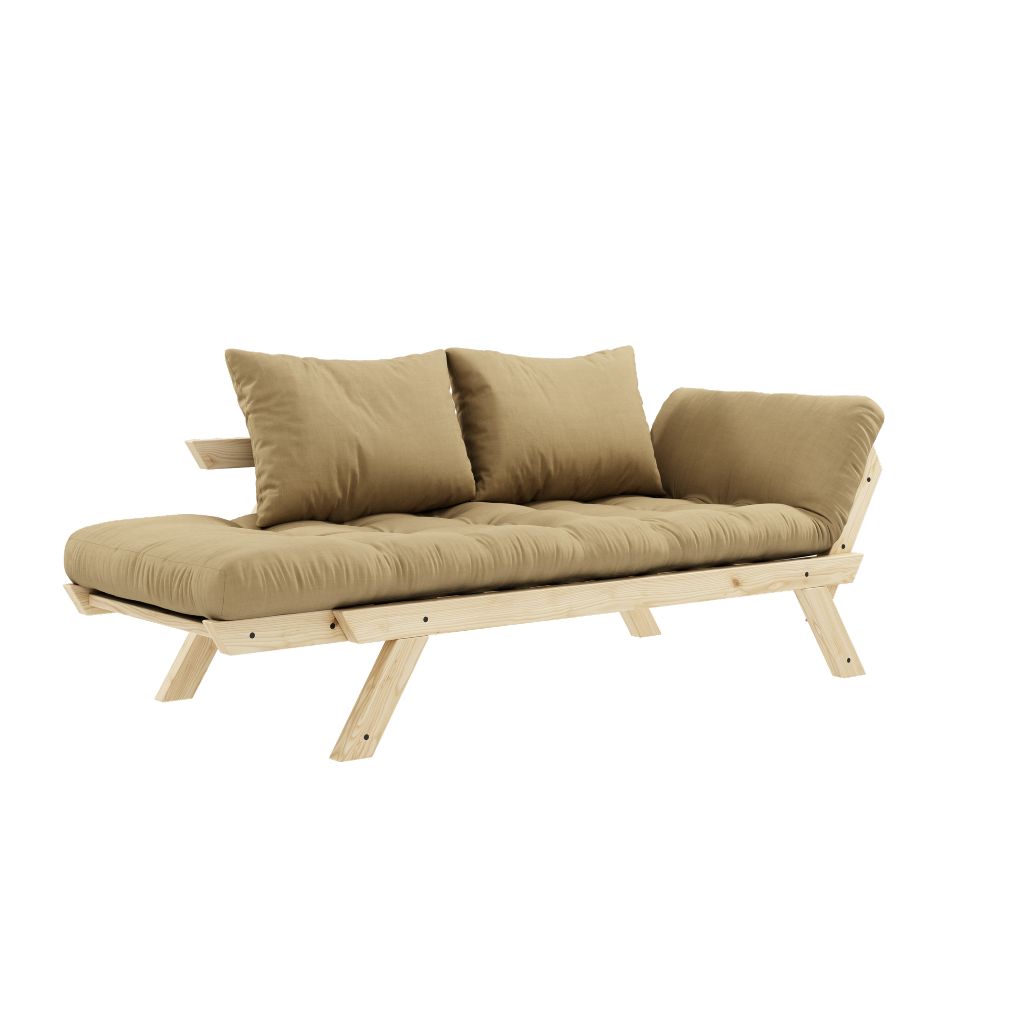 BEBOP CLEAR LACQUERED W. 4-LAYER MIXED MATTRESS WHEAT BEIGE