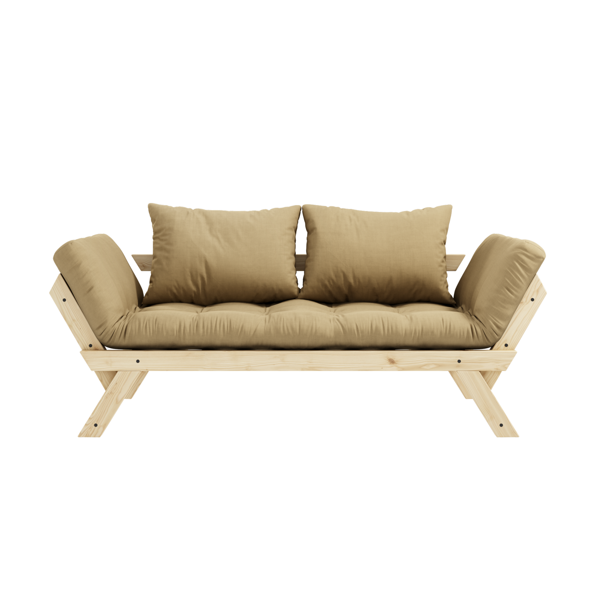 BEBOP CLEAR LACQUERED W. 4-LAYER MIXED MATTRESS WHEAT BEIGE