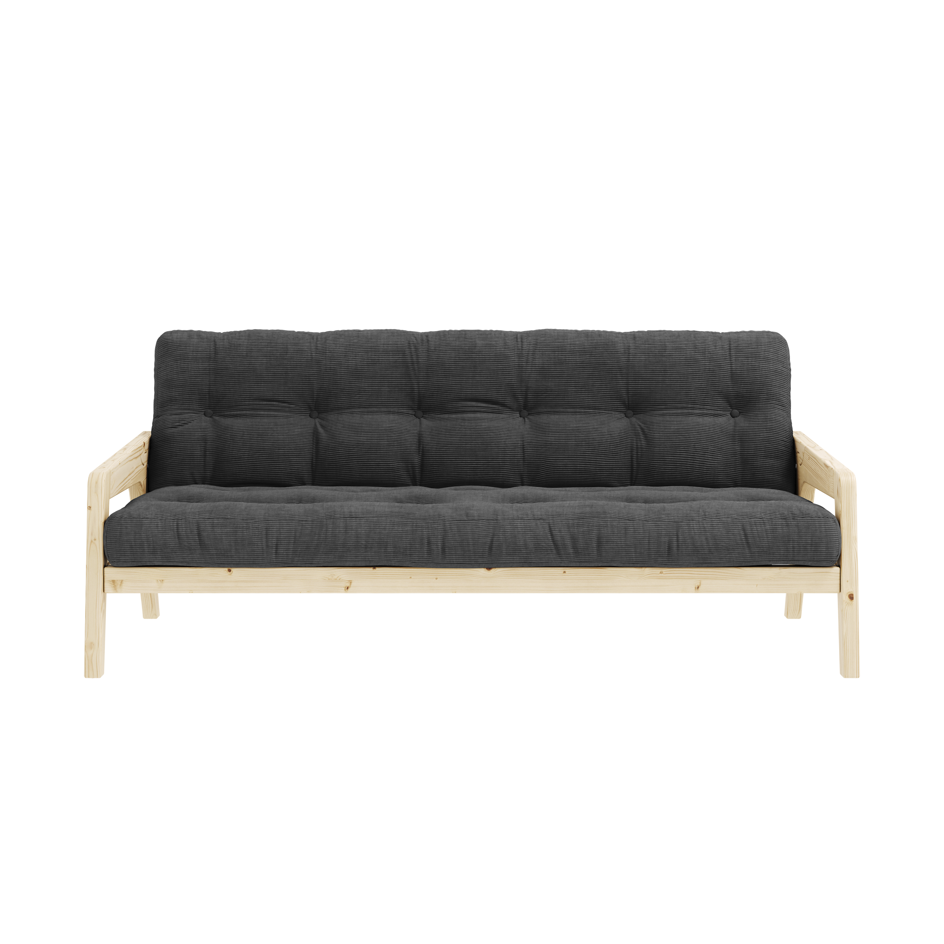 GRAB CLEAR LACQUERED W. 5-LAYER MIXED MATTRESS CHARCOAL