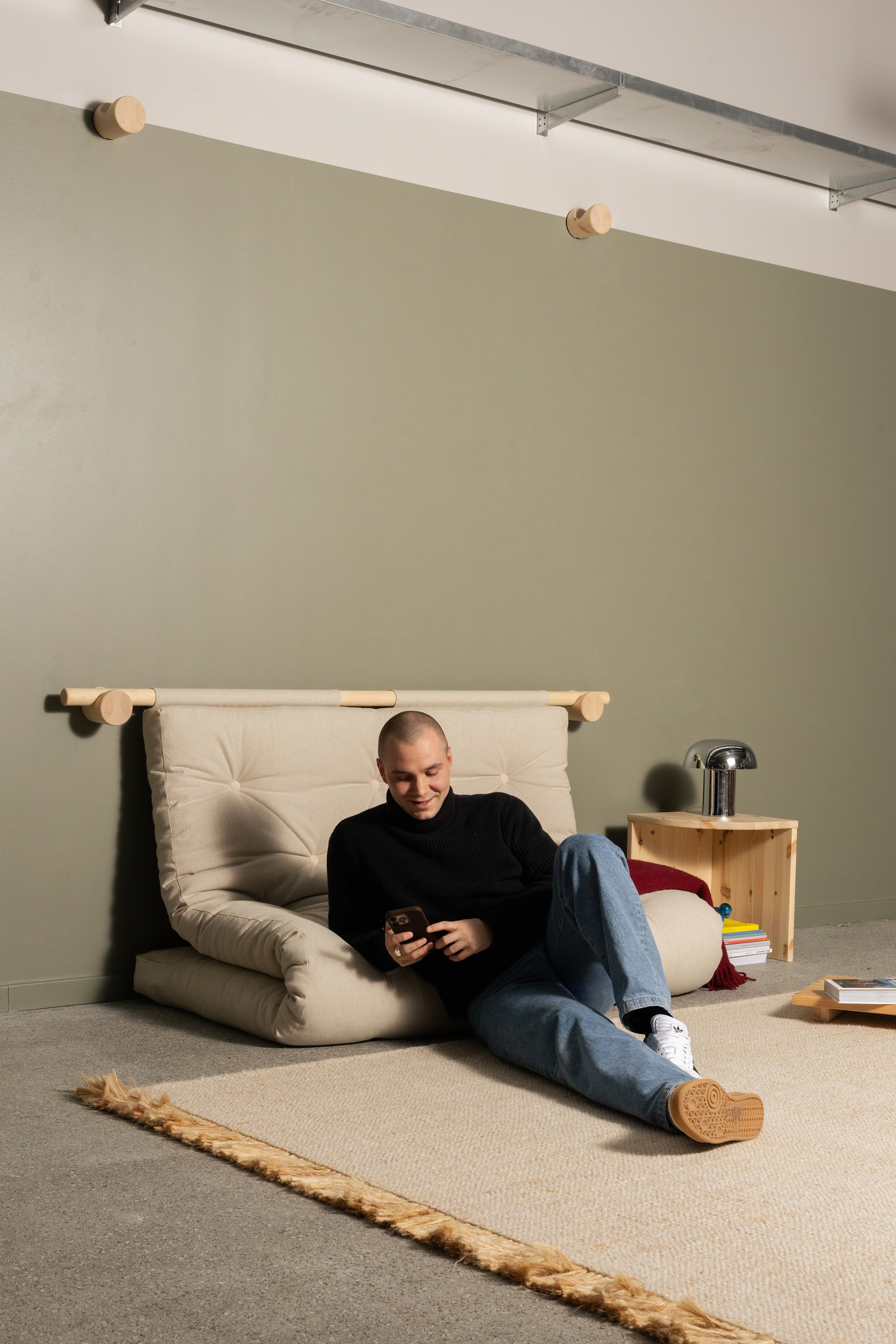 HOOKED RAW 135 x 200 W. BRAVO MATTRESS FUDGE BROWN