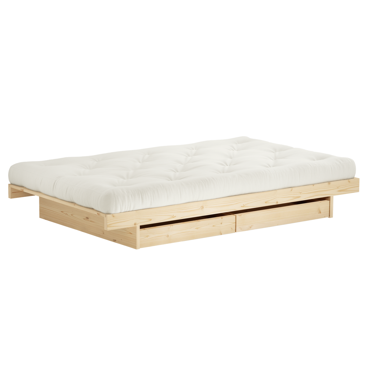 KANSO BED RAW 90 X 200 W. 2 PCS BED ROLLERS RAW