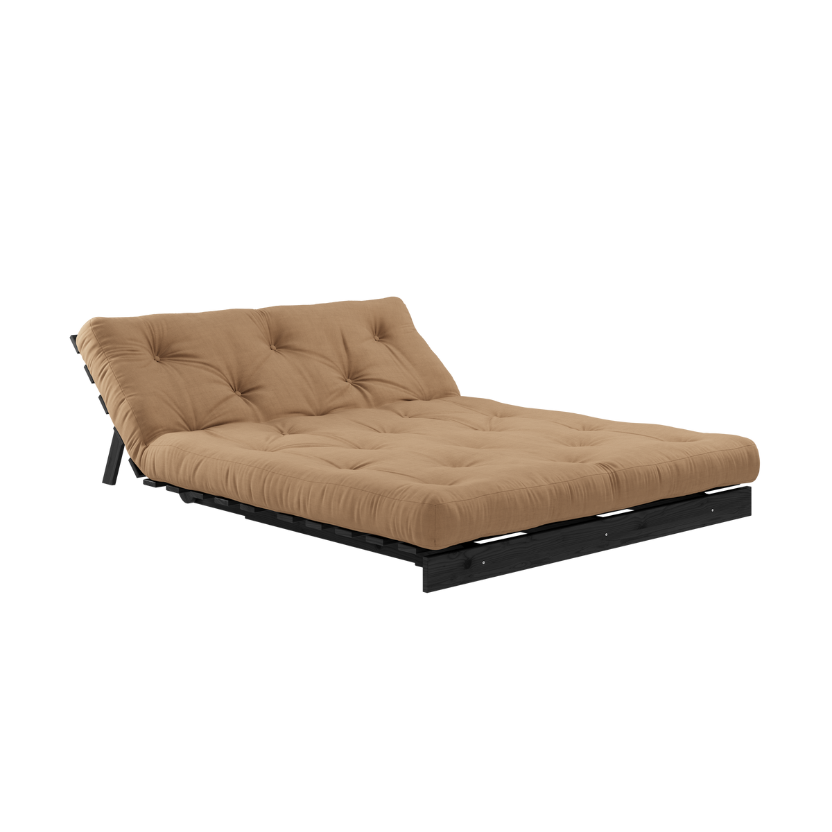 ROOTS BLACK NIGHT LACQUERED 140 X 200 W. ROOTS MATTRESS MOCCA