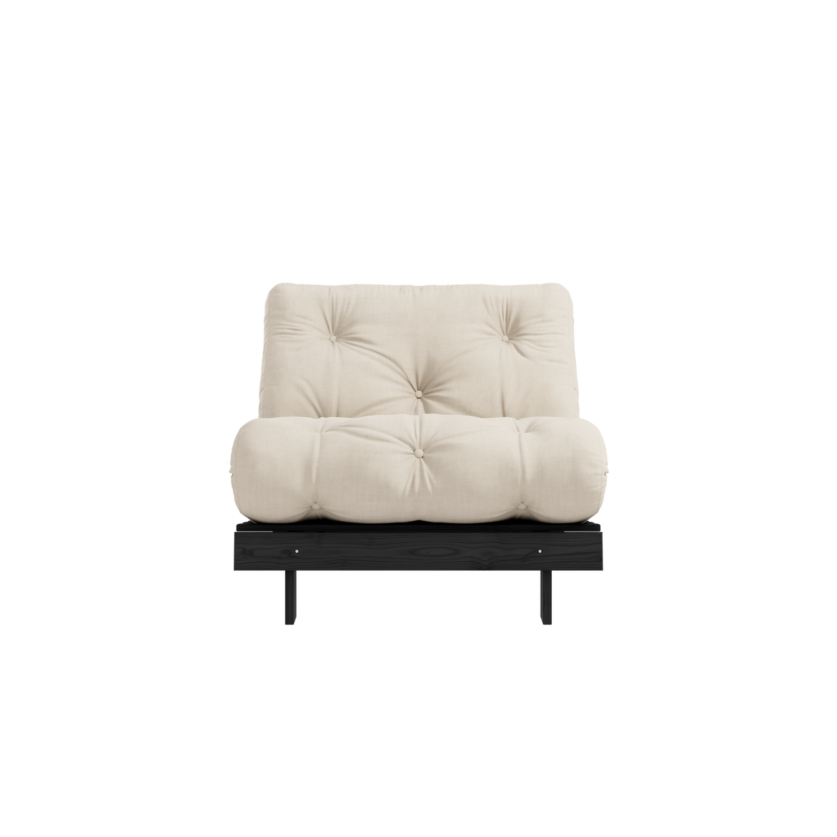ROOTS BLACK NIGHT LACQUERED 90 X 200 W. ROOTS MATTRESS BEIGE