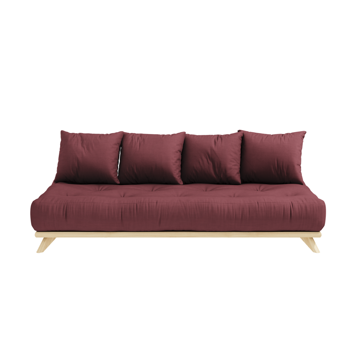 SENZA DAYBED CLEAR LACQUERED W. SENZA DAYBED MATTRESS SET BORDEAUX