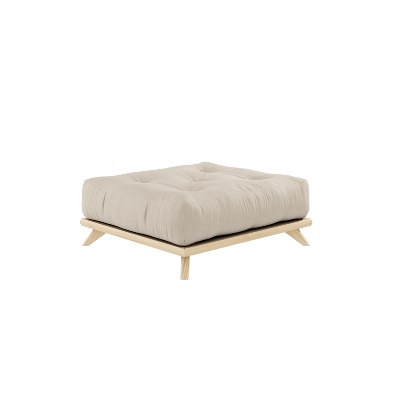 SENZA STOOL CLEAR LACQUERED W. SENZA STOOL MATTRESS BEIGE