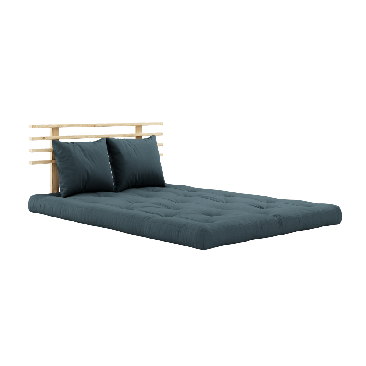 SHIN SANO CLEAR LACQUERED W. SHIN SANO MATTRESS SET PETROL BLUE
