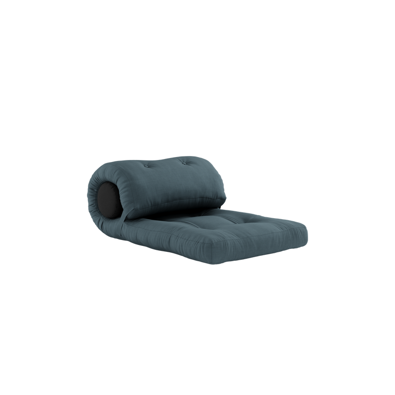 WRAP PETROL BLUE W. 1 CUSHION DARK GREY